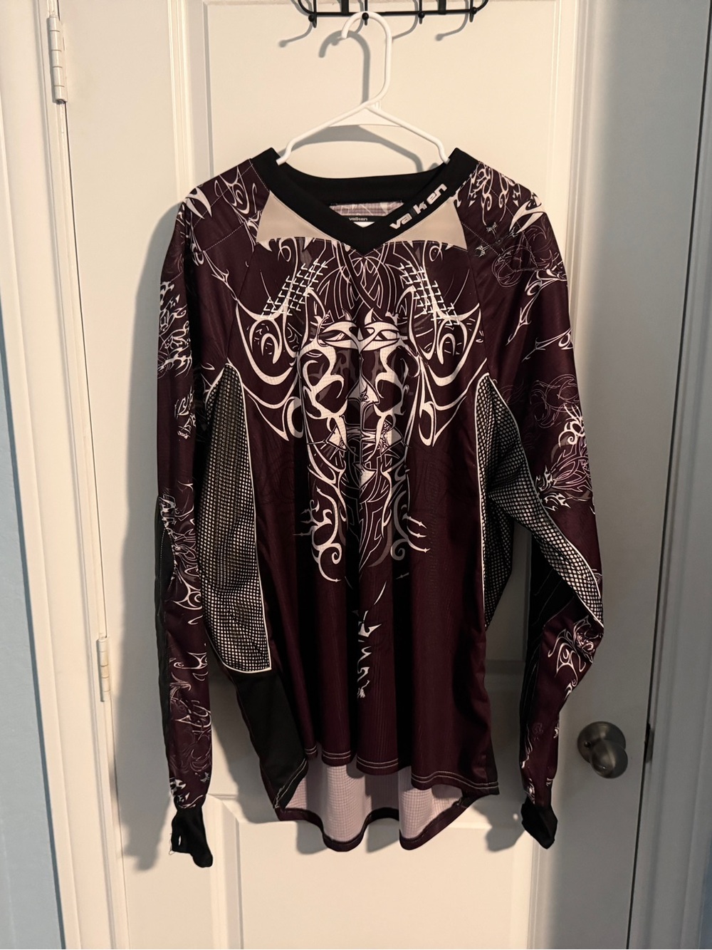 Valken Padded Paintball/Airsoft/Motocross Burgundy Affliction Style Jersey 3XL